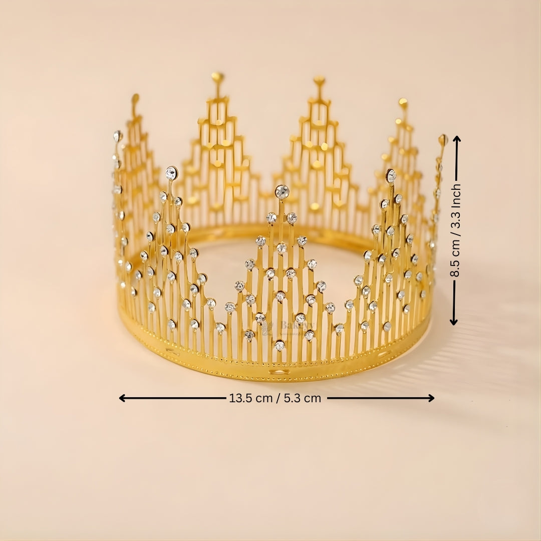Luxury Metal Crown Topper | Premium Cake Decoration | 1 Piece
