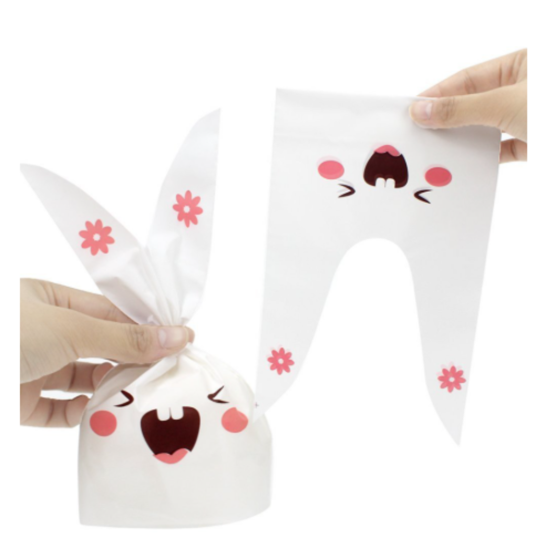 Rabbit Ear Candy Gift Bags | Cute Plastic Bags | Bunny Party Favors | Pack of 50