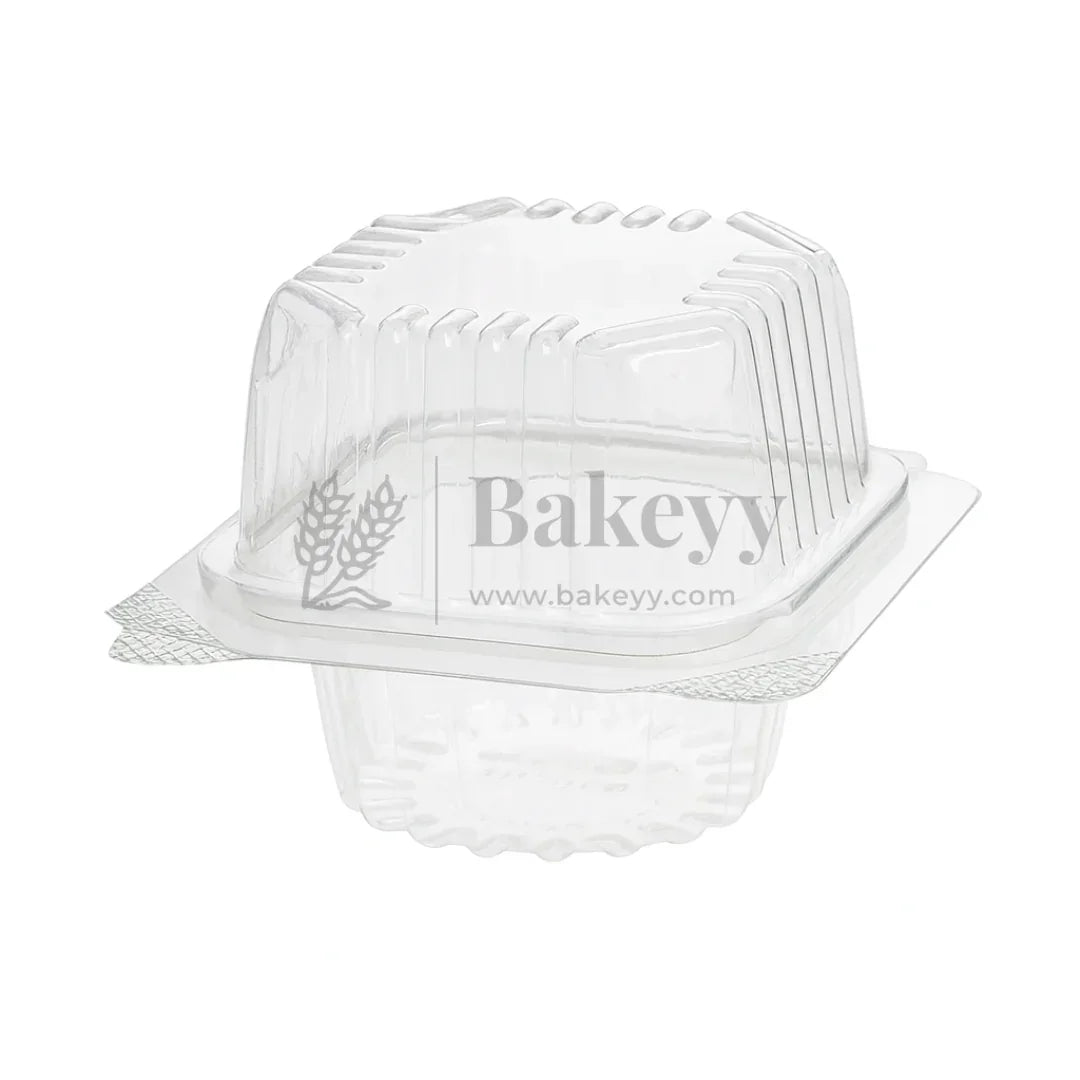 Clear Stackable One Cavity Cupcake Boxes | Pack of 50 - Bakeyy.com - India - Clear Stackable One Cavity Cupcake Boxes | Pack of 50 - Default Title