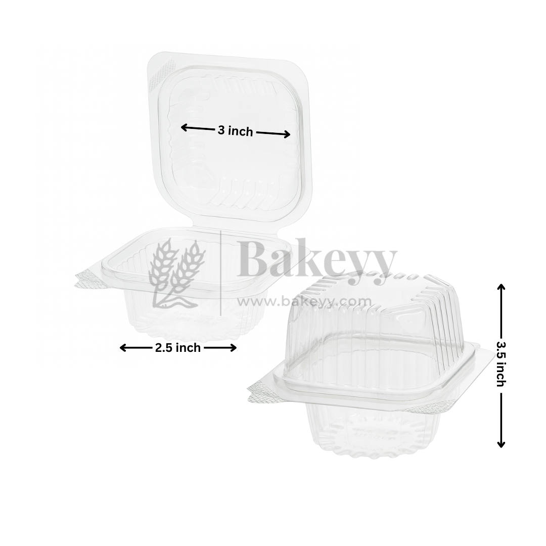 2.5x3.5 Inch | Clear Stackable 1 Cupcake Box | Pack of 50
