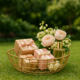 Golden Wire Basket | Elegant Metal Storage Bowl | Gifting and Decorative Purpose | 1 Piece