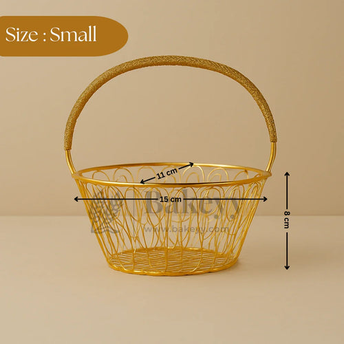 Oval Metal Hamper Basket | Gifting and Decorative Purpose | 1 Piece