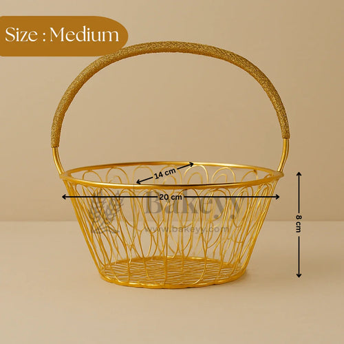 Oval Metal Hamper Basket | Gifting and Decorative Purpose | 1 Piece