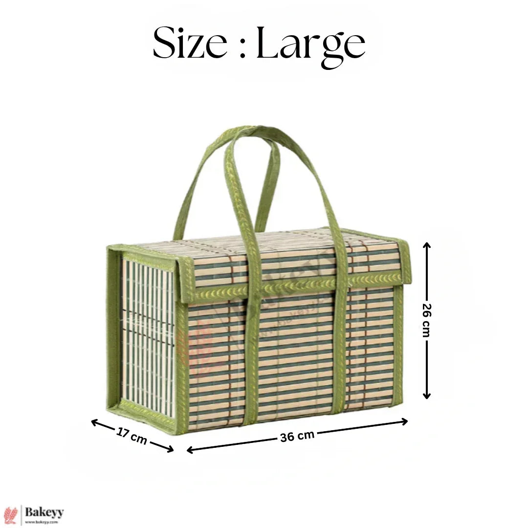 Green Wooden baskets | 1 Piece - Bakeyy.com - India - Green Wooden baskets | 1 Piece - Large 400.00