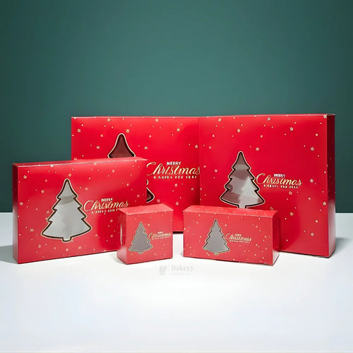 Premium Christmas Brownie Gift Box | Tree Window Brownie Box | Pack of 25