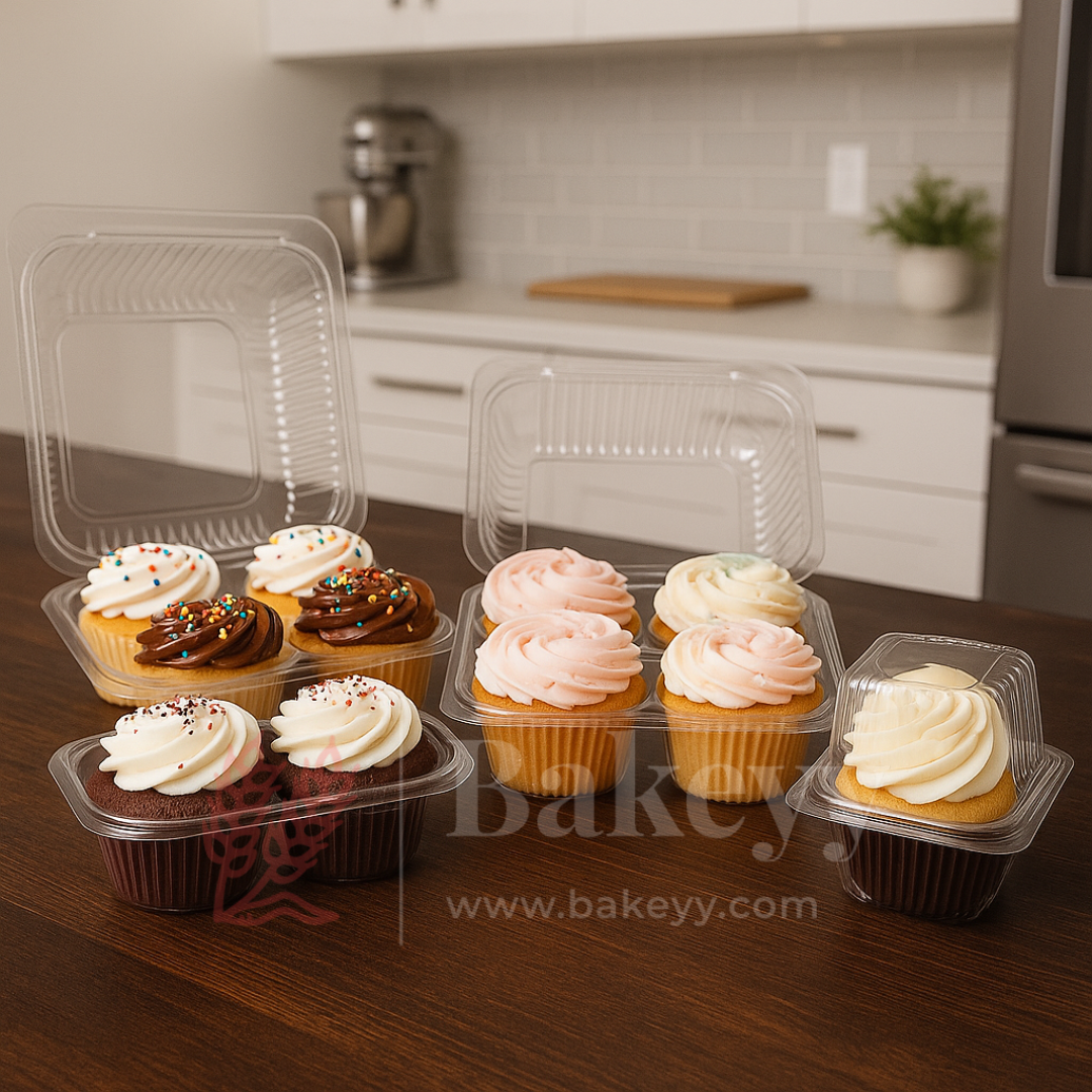 Clear Stackable Cavity Cupcake Boxes | Pack of 25