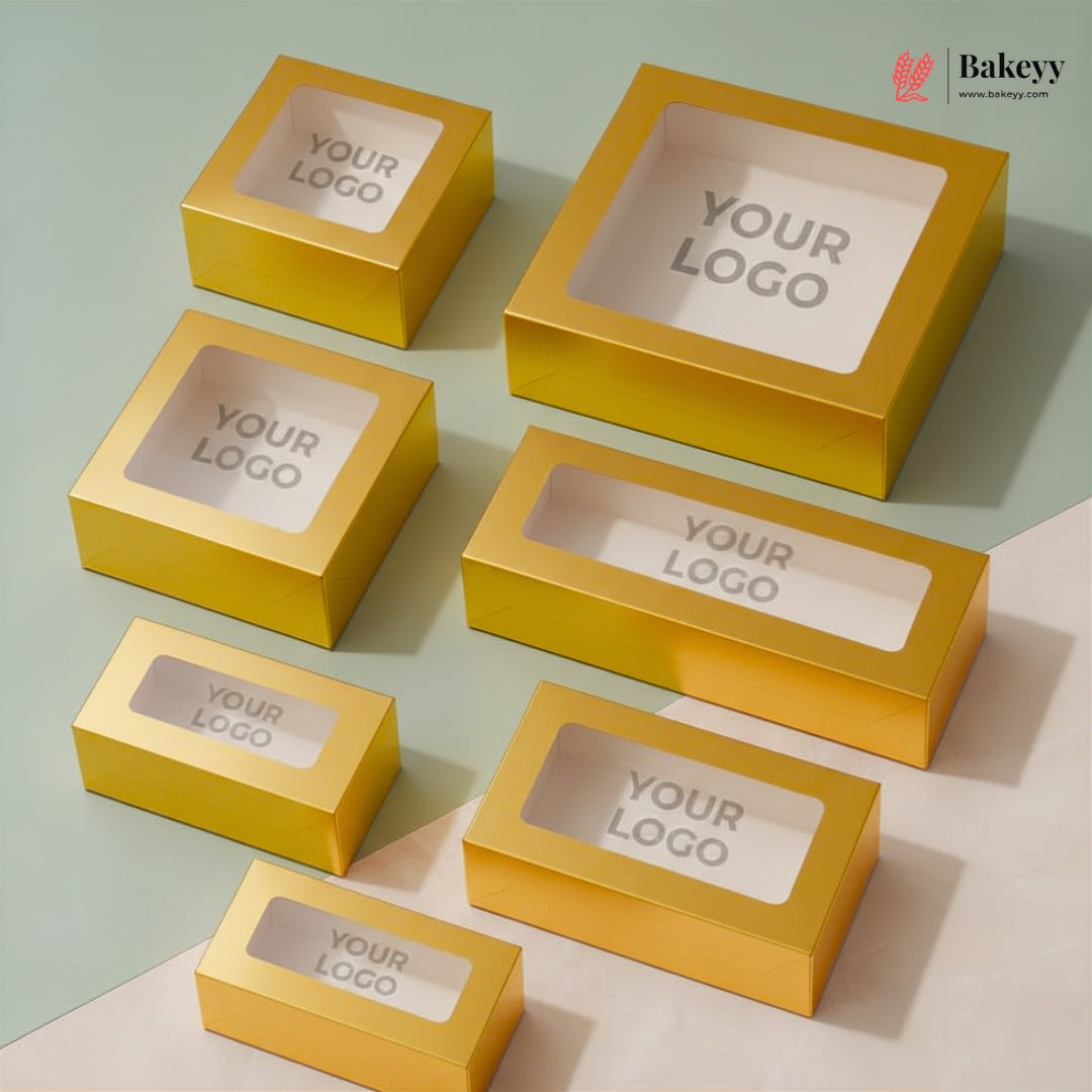 Yellow boxes with 'YOUR LOGO' text on a light green background