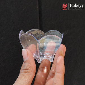 D-8 | Clear Flower Shape Acrylic Dessert Cup | Pack of 100