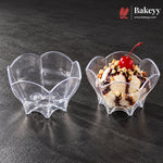 D-8 | Clear Flower Shape Acrylic Dessert Cup | Pack of 100
