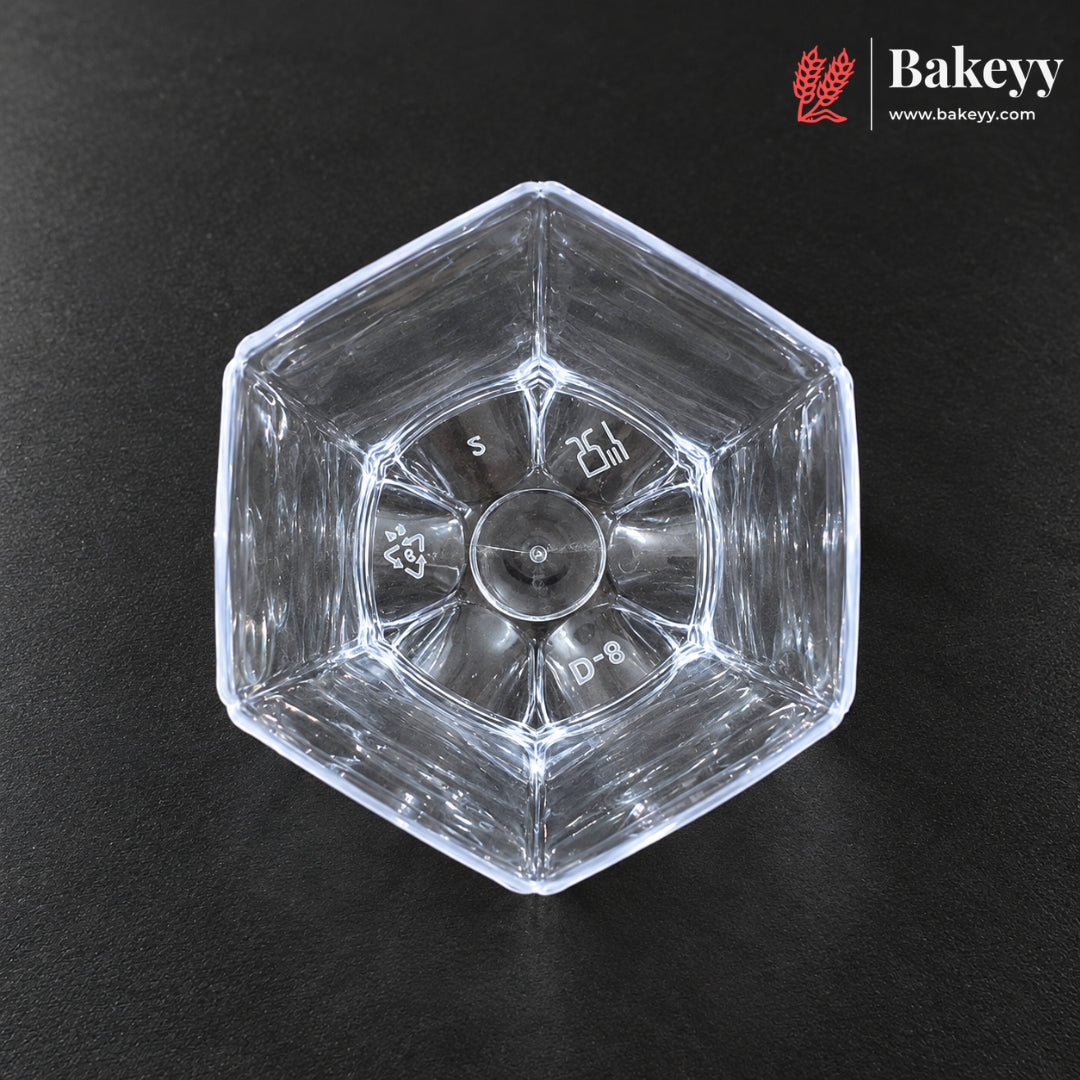 D-8 | Clear Flower Shape Acrylic Dessert Cup | Pack of 100