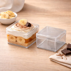 D69_D62_Clear_Square_Plastic_Dessert_Container_with_Lid_4 - Bakeyy.com