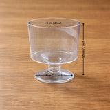 D76 (60ml), D53 (100ml) | Clear Plastic Dessert Cup with Base | Transparent Mini Serving Cup