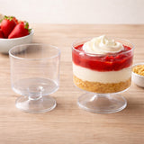 D76 (60ml), D53 (100ml) | Clear Plastic Dessert Cup with Base | Transparent Mini Serving Cup