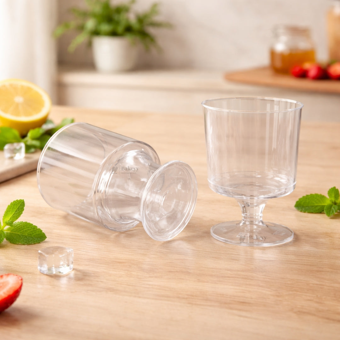 D76 (60ml), D53 (100ml) | Clear Plastic Dessert Cup with Base | Transparent Mini Serving Cup