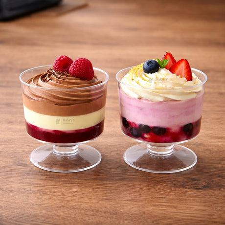 D76 (60ml), D53 (100ml) | Clear Plastic Dessert Cup with Base | Transparent Mini Serving Cup