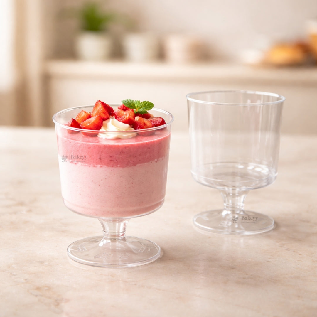 D76 (60ml), D53 (100ml) | Clear Plastic Dessert Cup with Base | Transparent Mini Serving Cup