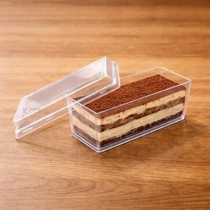 D79_Clear_Rectangle_Plastic_Dessert_Container_with_Lid - Bakeyy.com