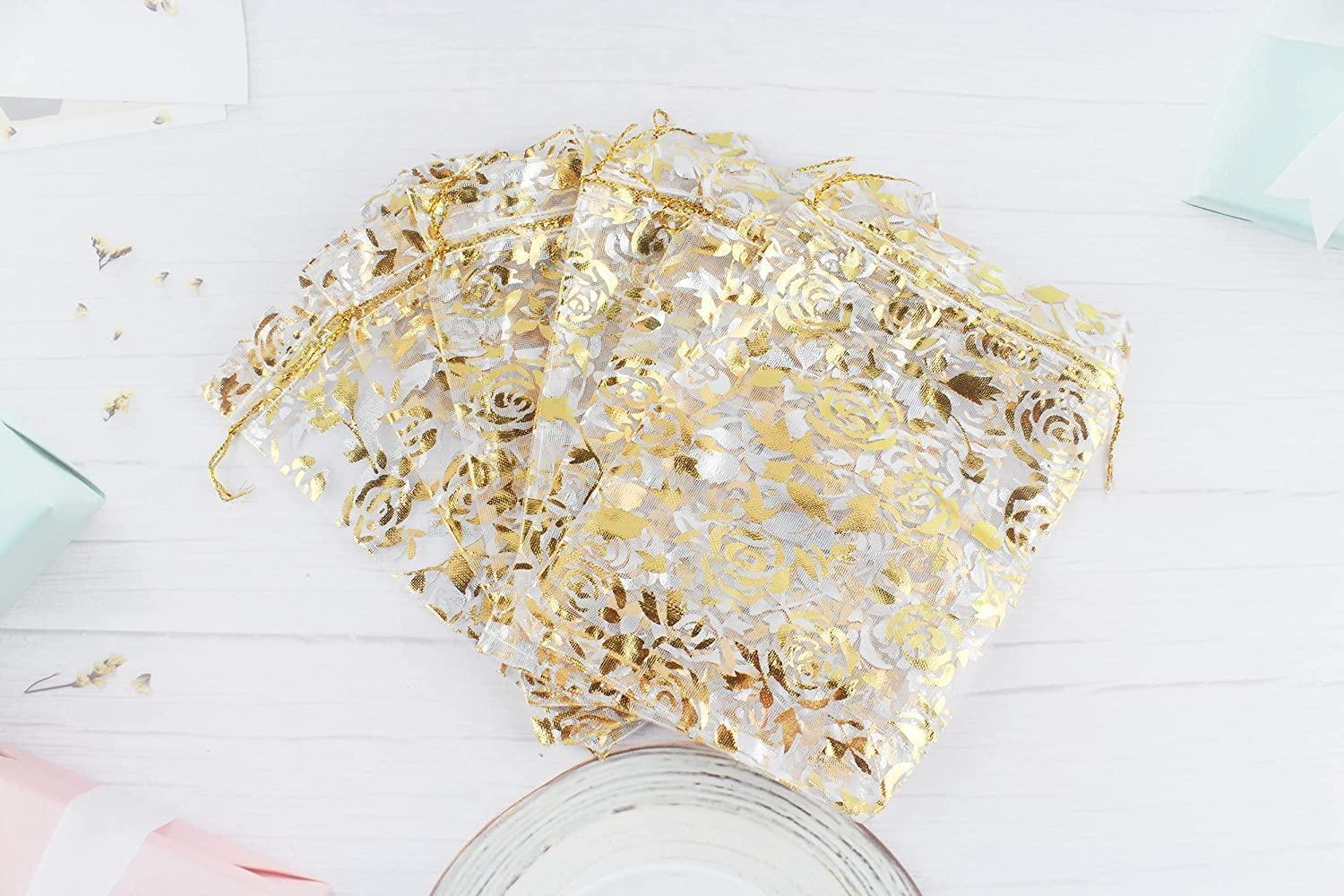 8x10 cm | Printed Organza Potli Bags | Pack of 70 | Gold Colour | Candy Bag | - Bakeyy.com - India - 8x10 cm | Printed Organza Potli Bags | Pack of 70 | Gold Colour | Candy Bag | - Default Title