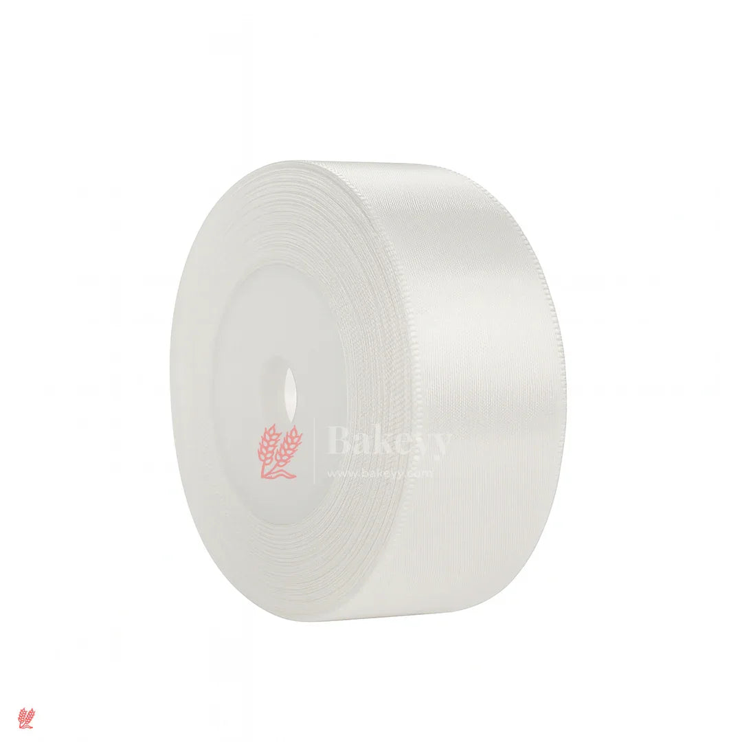 1 inch |18 Mtr White Satin Ribbon Roll – High-Quality Decorative Ribbon for Gift Wrapping & Crafts| 1 Roll