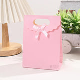 5x7 Inch | Plain Paper D Cut Bags | Elegant Gift Bags with Ribbon | Pack of 12