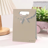5x7 Inch | Plain Paper D Cut Bags | Elegant Gift Bags with Ribbon | Pack of 12