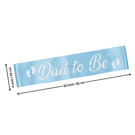 Dad to Be Satin Party Sash Baby Shower Sash with Black Lettering | Pack of 1