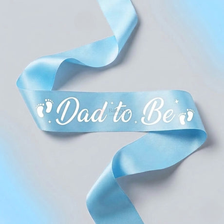 Dad to Be Satin Party Sash Baby Shower Sash with Black Lettering | Pack of 1