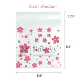 Daisy Flower Cellophane Bags | Pink | Clear Plastic Self Sealing Envelope Crystal Bag | Pack of 100