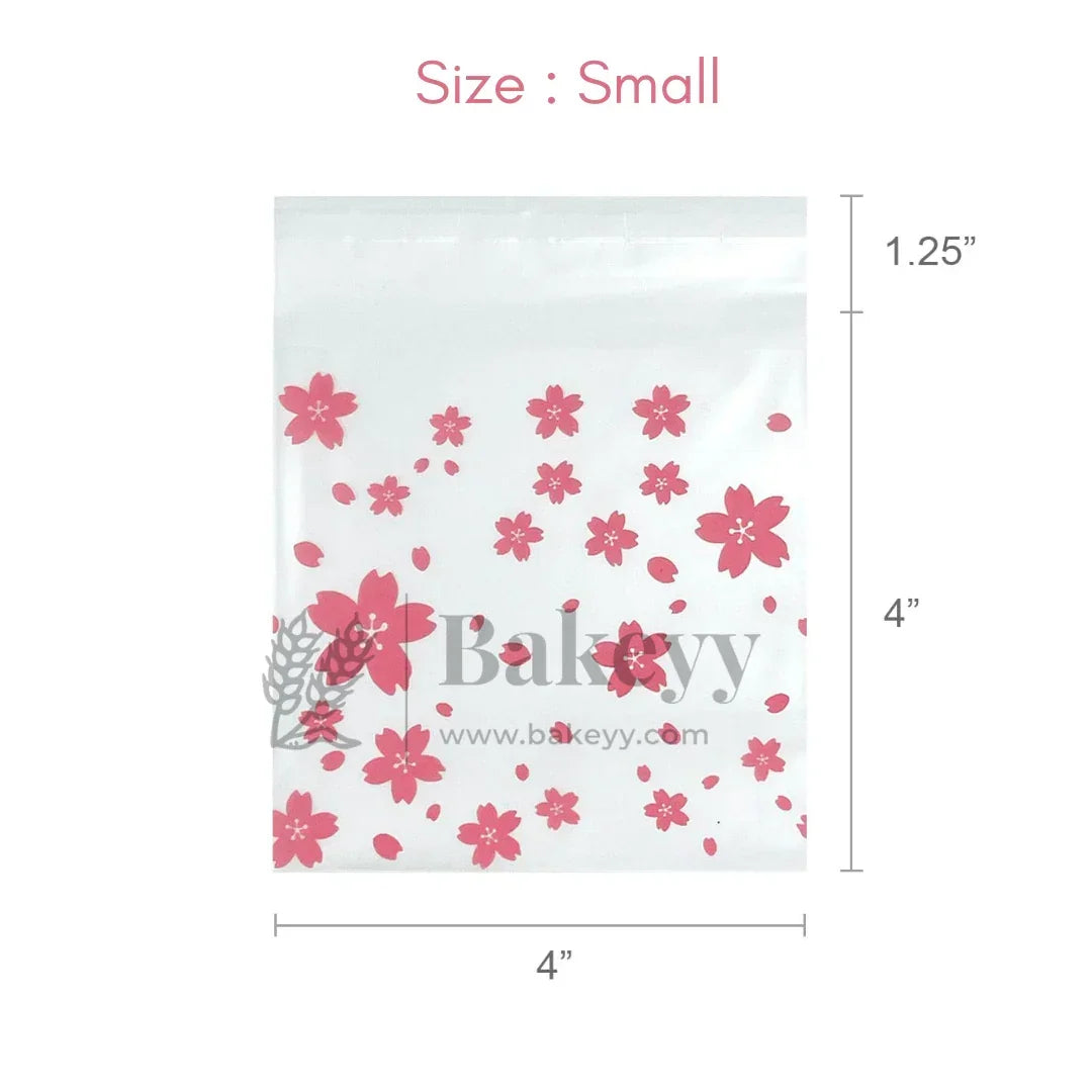 Daisy_Flower_Cellophane_Bags_Pink_Clear_Plastic_Self_Sealing_Envelope_Crystal_Bag_Pack_of_100w - Bakeyy.com