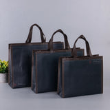 Dark Navy Blue Laminated Carry Bag with Kraft Border Frame | 3 Size Options | Pack of 50