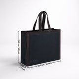 Dark Navy Blue Laminated Carry Bag with Kraft Border Frame | 3 Size Options | Pack of 50