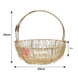 Bucket Shape Round Decorative Gold Metal Hamper Basket For Gifting - Bakeyy.com - India - Bucket Shape Round Decorative Gold Metal Hamper Basket For Gifting - Large - 10 Inch