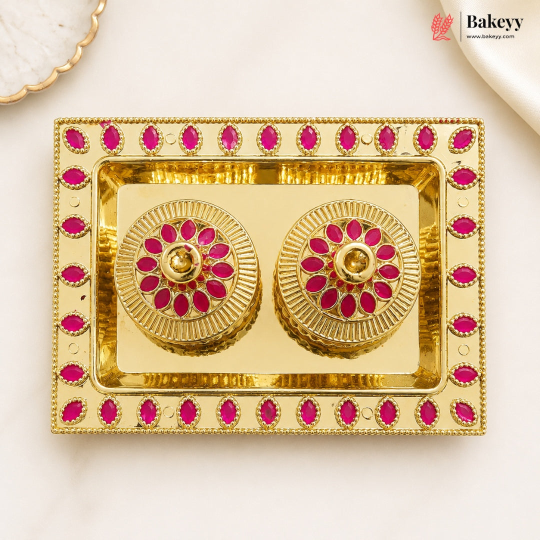 Gold and pink decorative item with 'Bakeyy' branding on a white background