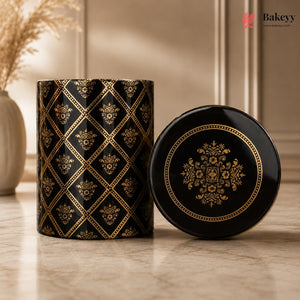 Decorative Tin Jar with Lid for Dry Fruits, Cookies & Gift Packing | 3 Size Options | Pack of 4