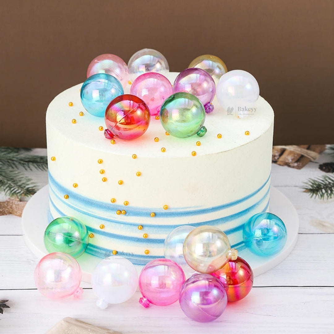Decorative Transparent Faux Balls for Cake & Party Styling | Cake Décor | Pack of 12