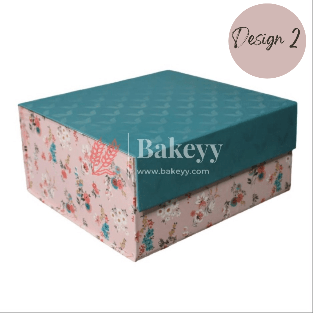 10x10x4 Inch | Collapsible Hamper Boxes | Rigid Box | Cardboard Box | Gift Box - Bakeyy.com - India - 10x10x4 Inch | Collapsible Hamper Boxes | Rigid Box | Cardboard Box | Gift Box - Design 2