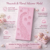 Peacock Design Silicone Mould | Decorative Baking & Craft Mould | Food-Grade Silicone | Pack of 1