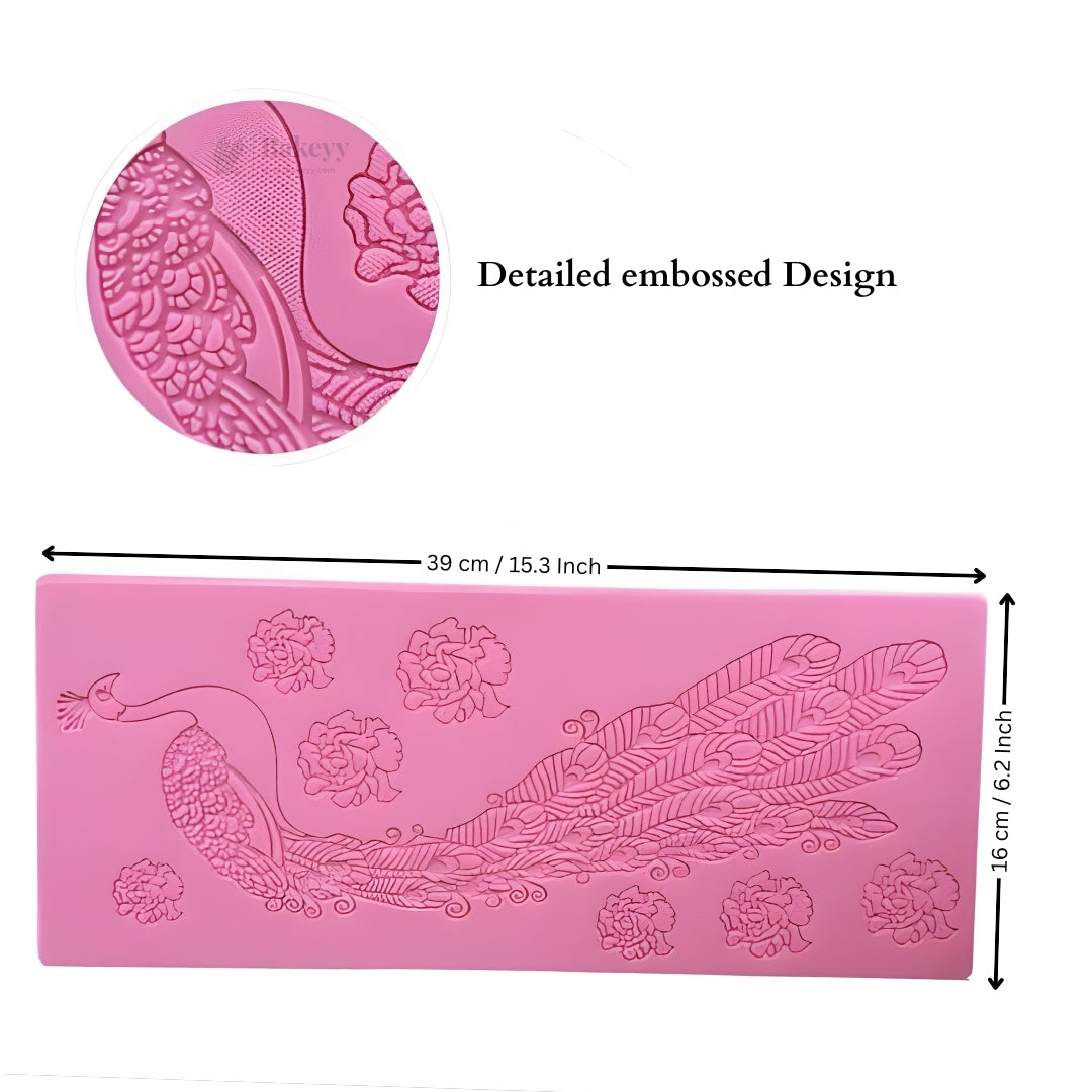 Peacock Design Silicone Mould | Decorative Baking & Craft Mould | Food-Grade Silicone | Pack of 1