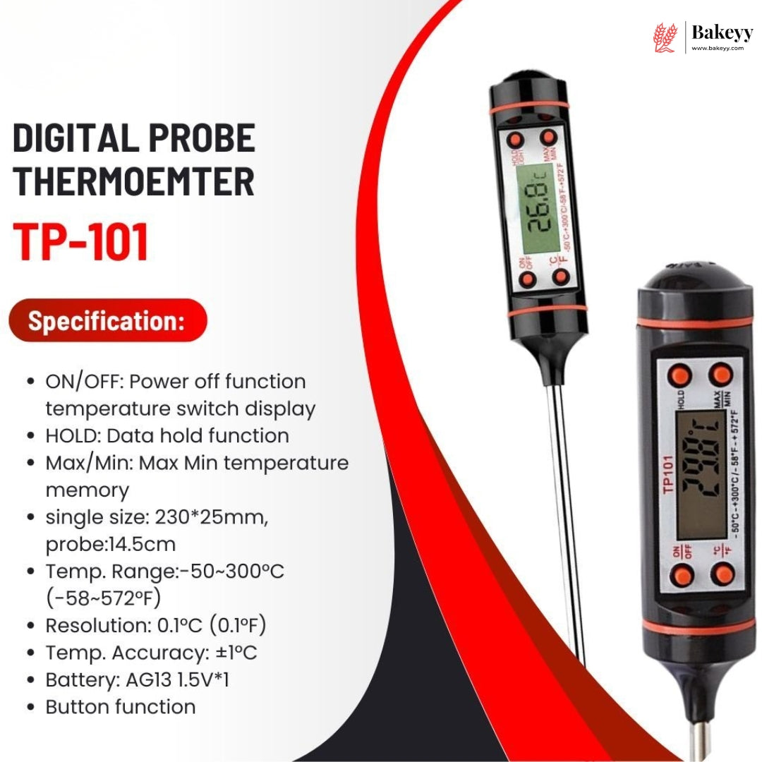 Digital Food Thermometer with Protective Case | TP 101 | Pack of 1