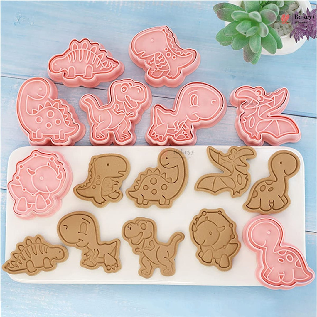 Dinosaur Theme Cookie Cutter & Embosser Set | 8 Piece | Pack of 1 