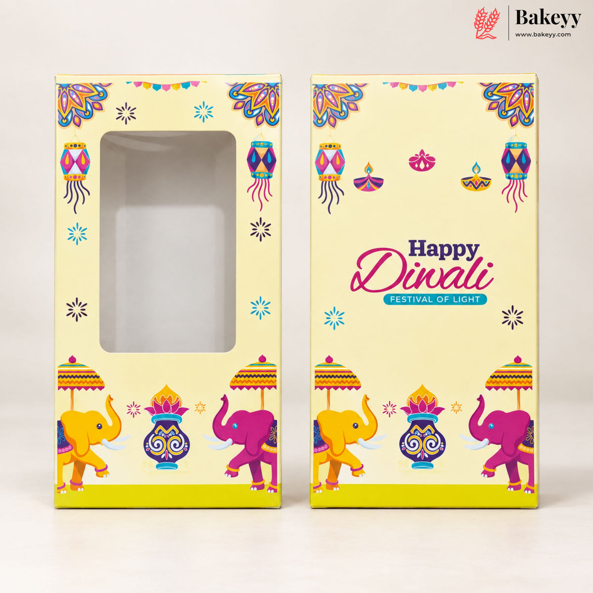 Diwali Theme Printed Chocolate Bar Box with Window | Multiple Designs | Pack of 10