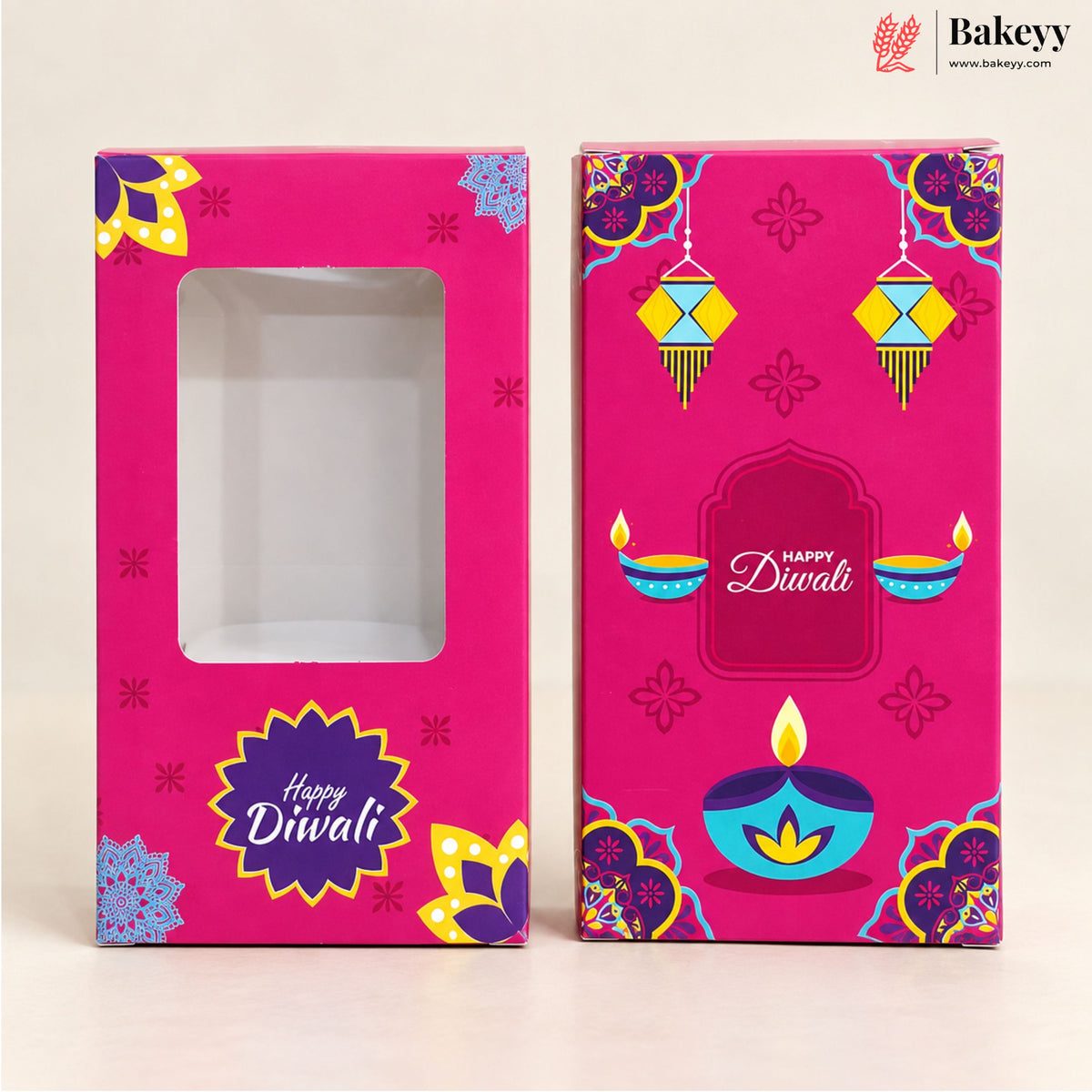 Diwali Theme Printed Chocolate Bar Box with Window | Multiple Designs | Pack of 10
