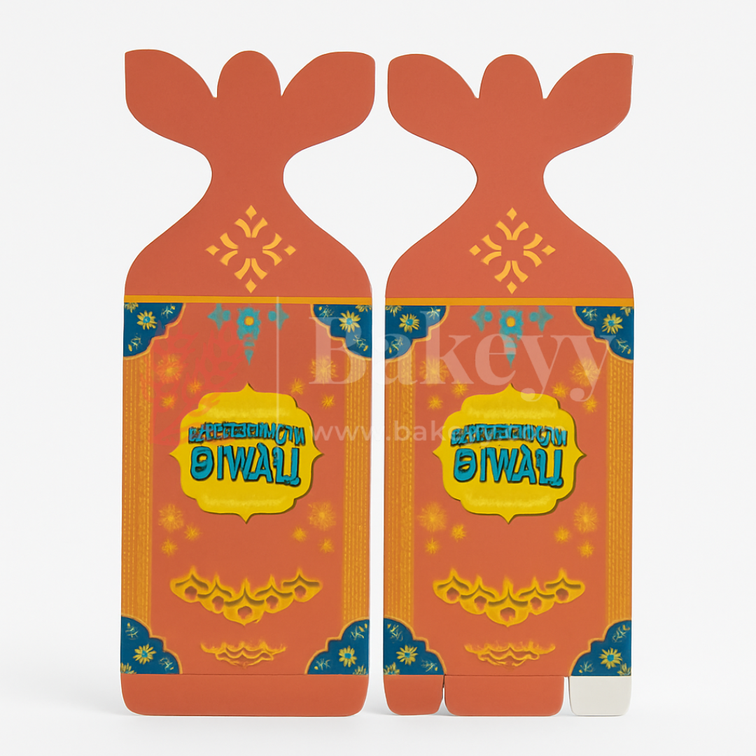 6.5x6.5x10 cm | Diwali Chocolate Gift Box – Peach Festive Design | Peach| Pack of 10