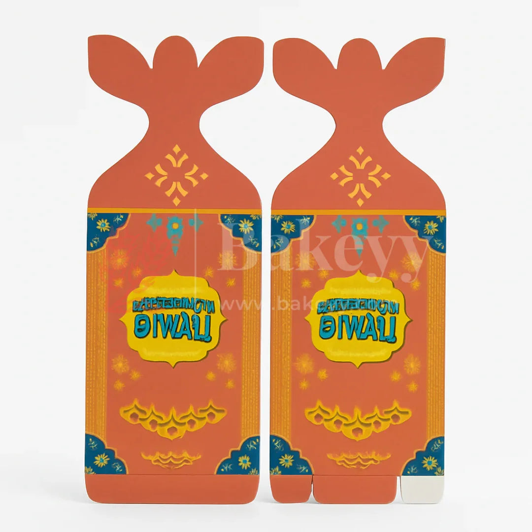 6.5x6.5x10 cm | Diwali Chocolate Gift Box – Peach Festive Design | Peach| Pack of 10