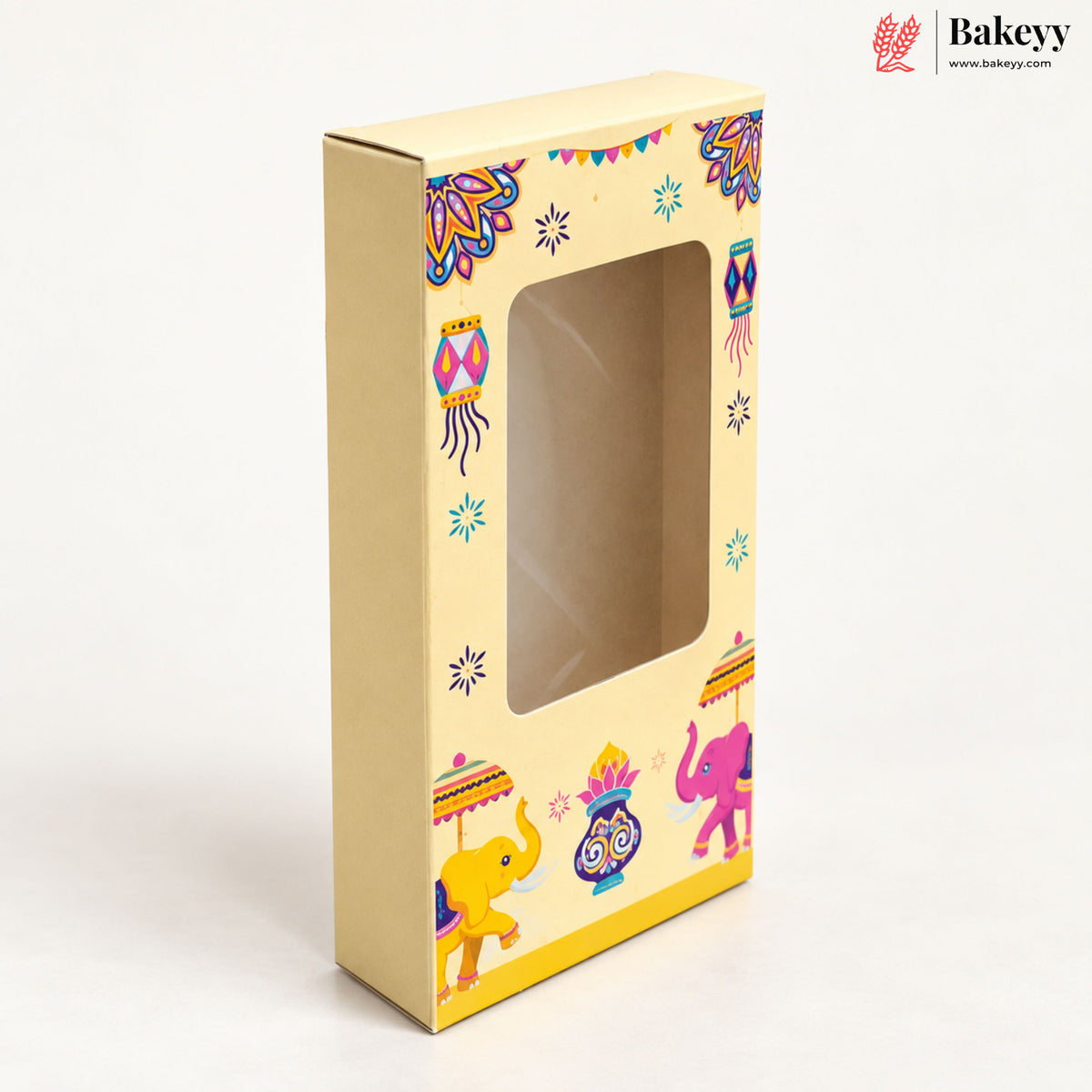 Diwali Theme Printed Chocolate Bar Box with Window | Multiple Designs | Pack of 10