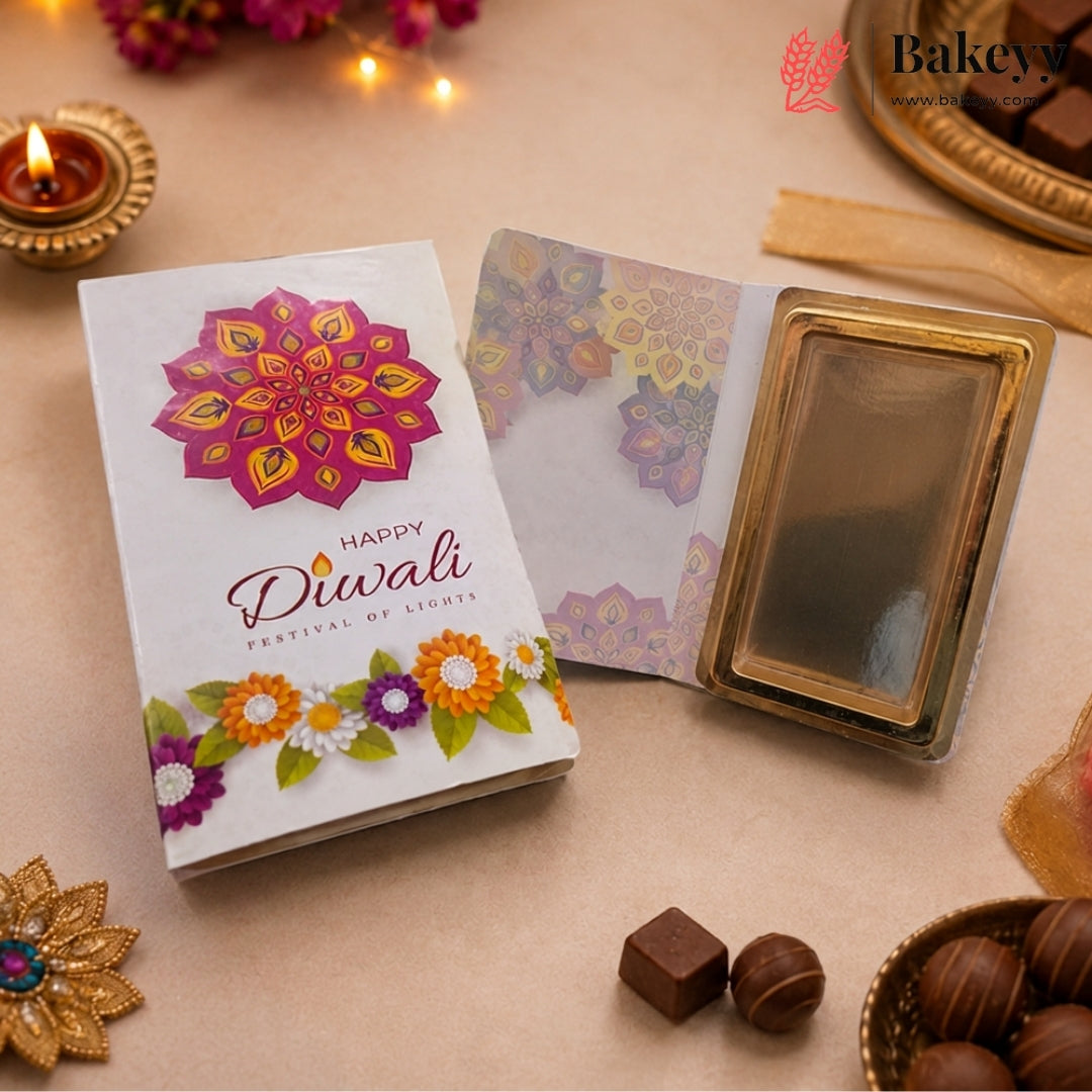 Diwali Special Chocolate Gift Box with Gold Tray | Premium Festival Gift Packaging | Pack of 6