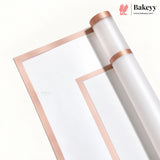 Transparent Double Gold Border Korean Flower Bouquet Cover Sheet | Pack of 20
