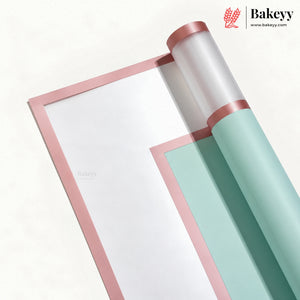 Transparent Double Gold Border Korean Flower Bouquet Cover Sheet | Pack of 20
