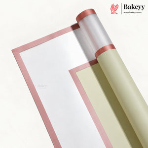 Transparent Double Gold Border Korean Flower Bouquet Cover Sheet | Pack of 20