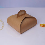 Dome Cake Box with Handle | Kraft Color Paper | Elegant Curved Top Packaging Box | Pack of 25